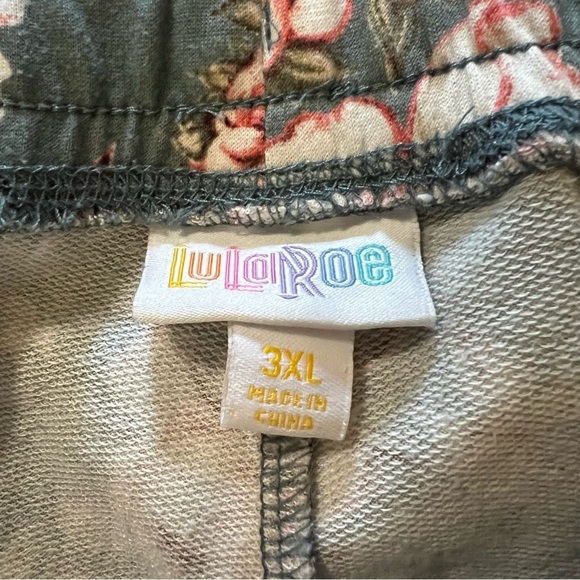 Lularoe Jax Jogger Sweat Pant Green Floral size 3XL - Picture 4 of 7